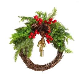 Flores decorativas grinalda de natal boêmio vento sino porta pendurado artificial para decoração de casa festa