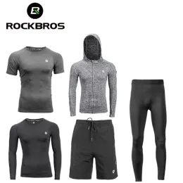 Handskar rockbros herrar gym fitness sport passar snabb torr sveabsorbent löpande joggare sportkläder träning träningsspår set gymhandskar