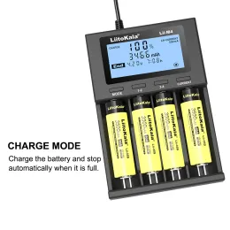 Ny Liitokala Lii-M4 Batteriladdare LCD Display Universal Smart Test Capacity för 3,7V 26650 18650 21700 AA AAA ETC 4SLOT