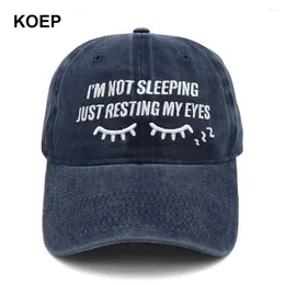 Ball Caps Koep Nie śpię po prostu spoczywać moje oczy Wash Water Baseball Outdoor Sports Sport Snapback Hurt Hurtowe Kapelusze Kapelusze