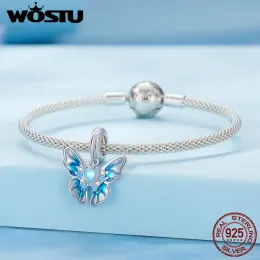 Wostu 925 Sterling Silver Christmas Charms Snöflingor Pendant Frozen Castle Bead Fit Original Armband Women Diy Fine Jewelry