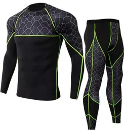 Moda conjunto de compressão homem secagem rápida ternos do esporte dos homens correndo conjuntos joggers roupas treinamento ginásio fitness apertado treino set2201411