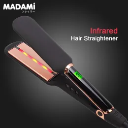 Irons Incomitador de cabelo infravermelho 450 ° F Caminho de cerâmica 2 polegadas Placa Ferro plano Menos danificados de ceratina Profissional Irões de endireitamento profissional