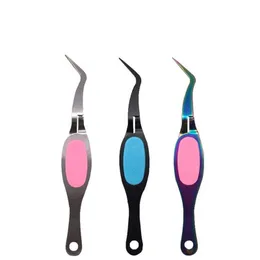 2024 1pc Aço inoxidável Antecedir tweezers Cruzando Tweezers reverso Tweezers de precisão para a decoração de unhas para cílios para