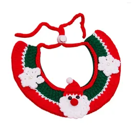 Hundehalsbänder, gestricktes Lätzchen, Katzenhalsband, Kätzchen-Halskette, Schal, Anziehkostüm, Weihnachten, handgewebt, gehäkelt