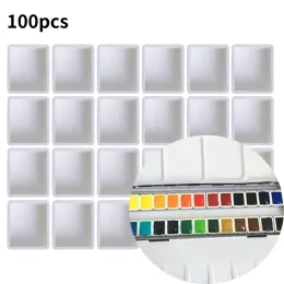 100 pcs Kunststoff 1/2ml leer halb Pan Aquarell -Farbnetz Künstler Palette Art Supplies Student Profis Zeichnungswerkzeuge