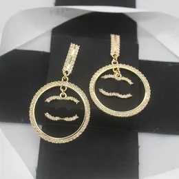 20style Modedesigner-Ohrstecker für Damen, Marken-Doppelbuchstabe, geometrisch, großer Annulus-Ohrring, Inlay-Kristall-Strass-Eardrop-Hochzeitsschmuck