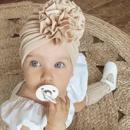 Nyfödd prick tryckt varm hatt vikblommor hatt baby flickor donut mössa barn hårblommor mössa indiska hattar fetal hatt barn headwrap