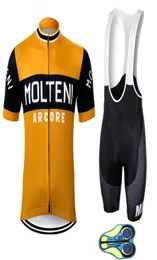 레이싱 세트 여름 Molteni Cycling Jersey 세트 레트로 의류 남자 도로 자전거 셔츠 슈트 MTB 자전거 턱받이 반바지 Maillot Ropa Ciclism6258215