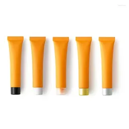 収納ボトル10g 50pcs補充可能なボトルプラスチックペット空のオレンジ色のフロストポータブルソフトチューブパッケージングコンテナ化粧品絞り