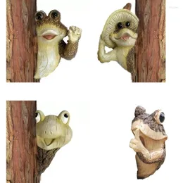 Gartendekorationen Keep Quiet Frogs Tree Peeker Skulptur für den Außenbereich 090C