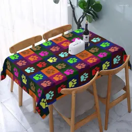 Toalha de mesa retangular, adequada para 40 "-44", borda elástica, capas de pés para amantes de cães