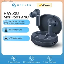 携帯電話イヤホンHaylou Moripods ANC TWSワイヤレスイヤホンBluetooth 5.2イヤホンタッチコントロール30H耐久性イヤホン低遅延スポーツイヤホンQ240402