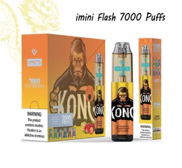 Tornado Puff Büyük Sis Imini 7000 Puflar 7K Tesisat Vape Kalem 5mg 0mg Vaper Puff 7000 Ayar Hava Akışı Elektronik Nargile Kalem Pod 6 RGB Fash Vapes Shisha Pen Fransa US Py