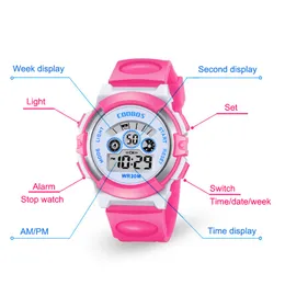 Kinder Kinder Watch Electronic Quartz Armbanduhr für Boy Girl 30m Leben wasserdichte Student Sportuhren farbenfrohe Uhr Reloj