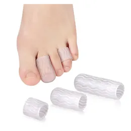 2 pezzi di gel di silicone mignolo tubo calli vesciche correttore mignolo protettore gel borsite punta protezione delle dita gel manica