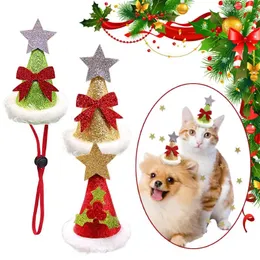Odzież dla psa choinka zwierzakowa Dekoracja urodzinowa Hat Bow Akcesoria Puppy Dekoracje 2024