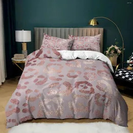 Sängkläder sätter EGW Set Leopard Devet Cover för Drop Adult Us/AU/EU Home Linens Fashion Pillowcase EDREDONES 2/3PCS (inget ark)