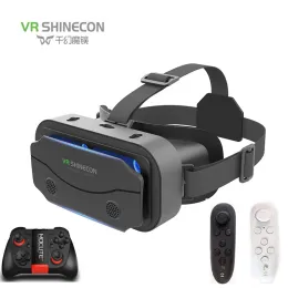 Enheter Shinecon 3D Hjälm VR -glasögon 3D -glasögon Virtual Reality Glasses VR Headset för Google Cardboard 57 'Mobil med originallåda