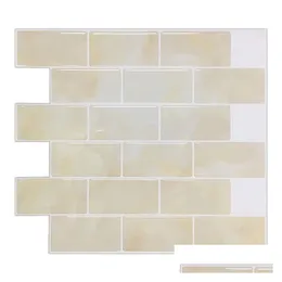 Mosaico fábrica fundo papel de parede fornecimento mármore tijolo 3d cristal cola adesivos de parede atacado entrega gota casa jardim edifício s dhqdb