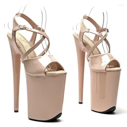 Dansskor Leecabe 23cm / 9 tum Patent Pu Fashion Platform High Heels Sandal Pole Pole