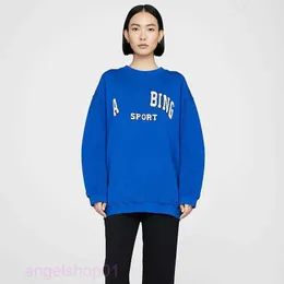 Women Bing Designer Felpersthirts Ab Ab Hand Hagerated Letter Ramitine con cappuccio sciolto Fleece Round Neck Magione