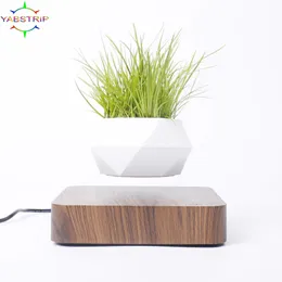 Levitating Air Bonsai Pot Rotation Flower Planters Magnetiska upphängning Flytande krukväxter Hem Desk Decor 240325