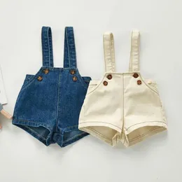 Bobotcnunu Born Born Spring Autumn Baby Ovanols Boys Girls Denim Ovanorys Kids Jumpsuit Children Denim Shorts 240323