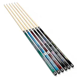 Modedesign Julklapp Maple Wood 2PC Färgglada Decal Nineball Biljard Pool Cue Stick 240325