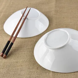 Czysty biały ceramiczny sałatkę sałatkę hotel gorący garnek miska stołowa koreańska lufowa luf