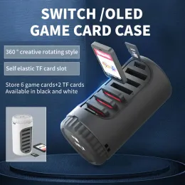 Casos Nintendo Switch Switch Portátil CARTÃO DE CARTÃO DE CARTÃO OLED 360 ° Caixa de caixa de armazenamento de cassete de rotação para switch Acessórios para jogos de lite