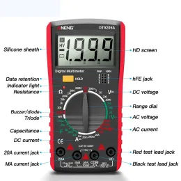 Neues digitales RMS Professional Multimeter AC/DC -Strom -Tester Hfe Ohm -Kondensator -Spannungsmesser -Detektor -Tool DT9205A