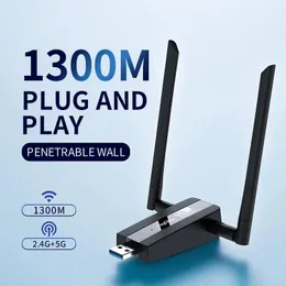 1800MBPS WIFI 6 USB 3.0 ADAPTER 802.11AX 2.4G/5GHZ WIFI6 DONGLE Network Card RTL8832AU Support Win 10/11 للكمبيوتر الشخصي