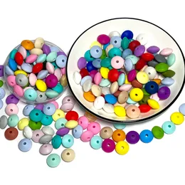 20pcs/Lot 12mm Silicone Lentil Beads Silicone BPA Free DIY DIY charms newborn acctory inglace inglace toy ingleace toy