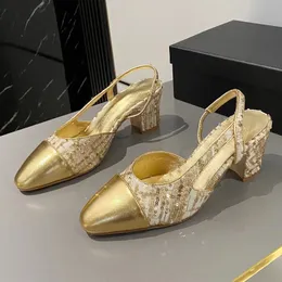 Letnie kobiety klasyczne sandały slingback projektant pasa startowego Chunky Obcowanie Nowa przybycie zamsz skóra z prawdziwą skórzaną podeszwą sandały designerskie