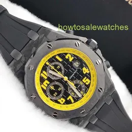 Последние наручные часы AP Royal Oak Offshore Series 42 мм Автоматическое оборудование 26176FO Мужские спортивные часы из кованого углерода Bumblebee