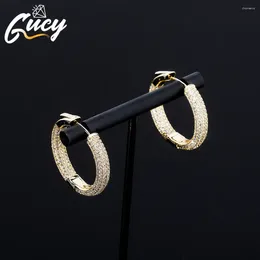 Серьги-гвоздики GUCY с кубическим цирконием, женские маленькие серьги-кольца золотого цвета, модные ювелирные изделия, подарок