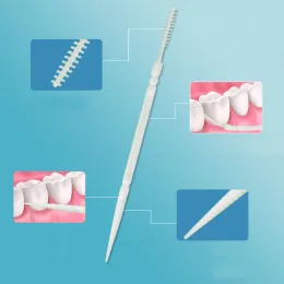 100 pcs/Box Pick Interdental Pinsel Doppelkopfbürste für Zähneputzen Zahnstocher Mundpflegewerkzeug Zahnstocher Zahnseide