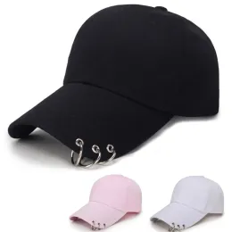 Женщины мужчины хип -хоп Kpop Snapback Baseball Cap сплошной с кольцом