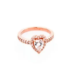 Rose Gold Heart Rings passar för original stil smycken glittrande förhöjd hjärtring 188421C028081762