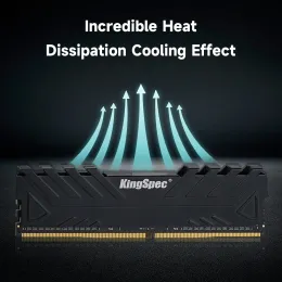 KingSpec DDR4 8GB 16 GB Memoria RAM DDR4 2666 3200 Pamięć pulpit ciepła ciepła Ram pamięć DDR4 3200 MHz Dimm z radiatorem XMP na komputer