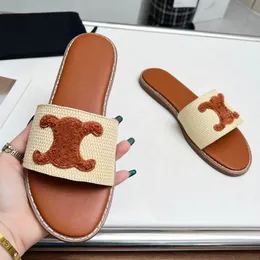 mulheres chinelos de trança plana pista aberta peep toe verão clássico plano com sola macia fora andando feminino férias de verão praia chinelos designer mules