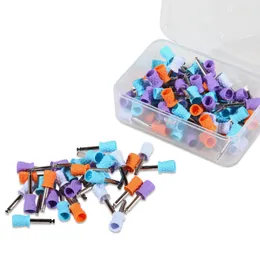 100Pcs/box Dental Prophy Disposable Tooth Polishing Cup Rubber With Point Spot Mixed Colorful for Latch Type High Quality