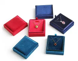 Display Wholesale jewelry packaging box in velvet square 10pcs for ring and earrings Jewelry accessories