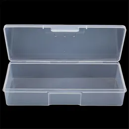 2024 1PC Nail Dotting Drawing Pens Buffer Grinding Files Organizer Case Container Plastic Transparent Nail Manicure Tools Storage Boxfor for