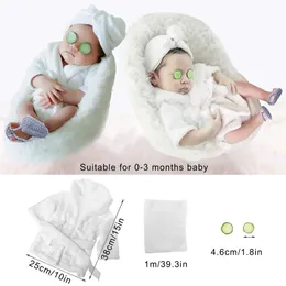 Baby Photography Props Baby Posing Costume Bathrobes Bath Handduk Gurka Set Photo Outfit för 0-3 malar Nyfödda dropshipping