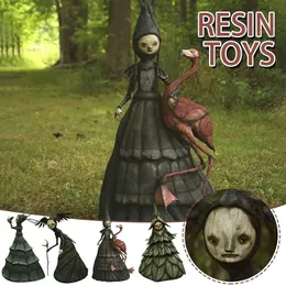 Halloween Witch Figurine Statue Resin Creepy Witch Sculptures Garden Decoration for Home Patio Yard Lawn Porch Garden Decoration 240322