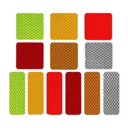 10pcs/set car refrective tape square sprip shaped night safety Reflective strapステッカー生徒のための学校バッグバックパックラベル