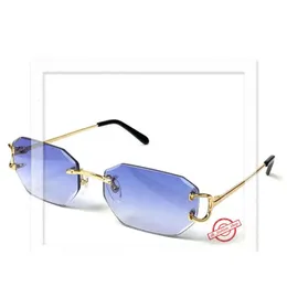 Buffs Glasses Designer Sunglasses Irregular Buffs Vintage Piccadilly Frameless Diamond Cut Lens Retro Fashion Avant-garde Design Uv400 Light Color Sun 911