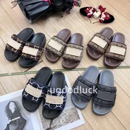 Sandals Designer Slippers High Edition G Summer Mens & Ladies Couples Wear resistant Word Beach Slippers with printed Letter Bread Slippers Sizes 35-44